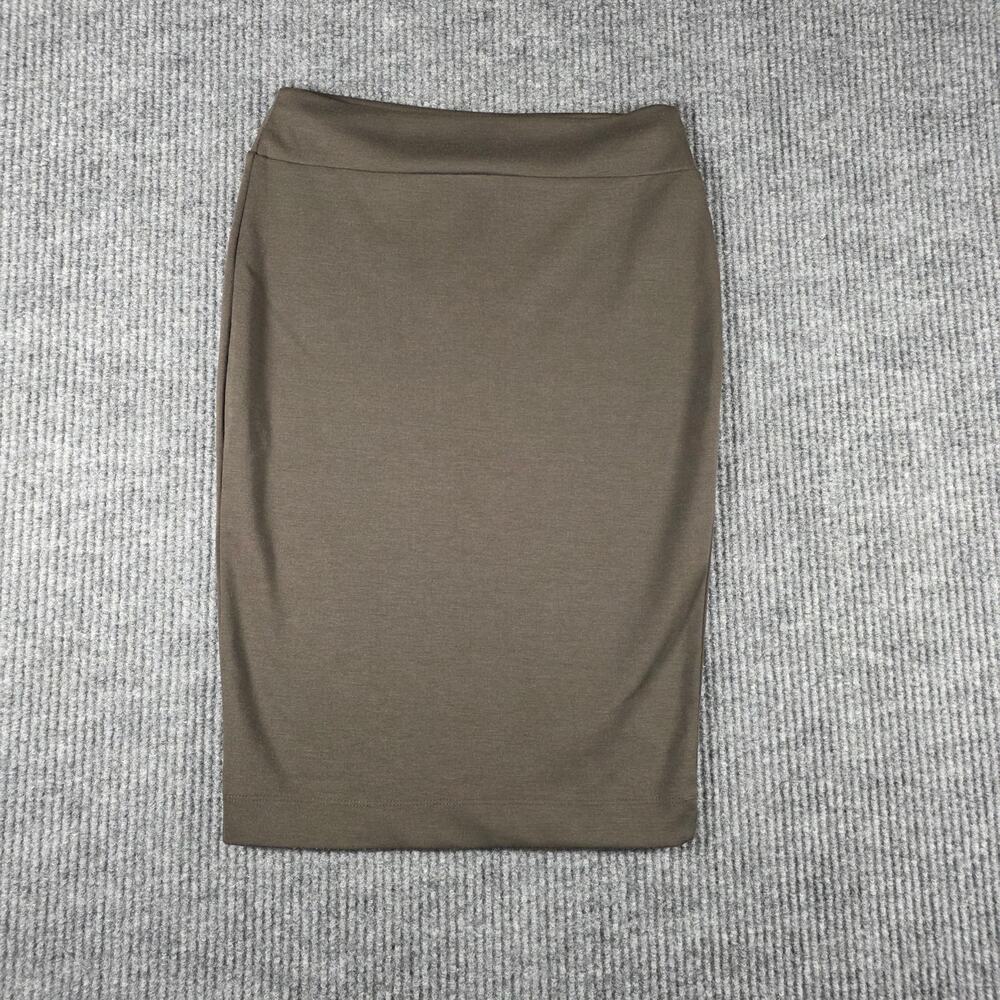 Forever 21 Brown Ponte Knit Pencil‎ Skirt Pull On Stretch Women’s Large